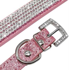 img 1 attached to 🐾 Sparkling Rhinestone Leather Dog Collar - Elegant Crystal Studded Accessory for Your Beloved Dog & Kitty Cat