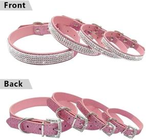 img 3 attached to 🐾 Sparkling Rhinestone Leather Dog Collar - Elegant Crystal Studded Accessory for Your Beloved Dog & Kitty Cat