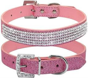 img 4 attached to 🐾 Sparkling Rhinestone Leather Dog Collar - Elegant Crystal Studded Accessory for Your Beloved Dog & Kitty Cat