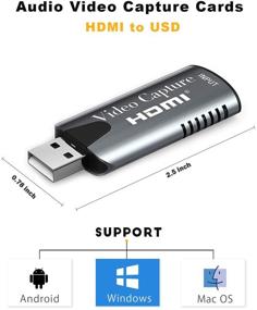 img 3 attached to 🎥 Exuca 4k HDMI в USB 2.0 Аудио Видео Карта для Захвата - Полное HD 1080p Запись Прямо для Игр, Трансляций, Обучения, Видеоконференций - Совместима с iPhone, Видеокамерой, Компьютером.