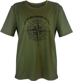 img 1 attached to 🧭 Not All Who Wander are Lost: Women's Graphic T-Shirt with Compass Print – Funny, Summer Casual Tees for Women