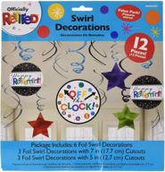 🎉 amscan fun-filled retirement party foil swirl decorations - happy retirement and off the clock! - 12 pieces - paper made logo