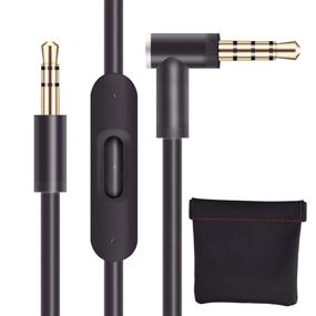 img 4 attached to In-line Microphone and Control OEM Replacement Audio Cable Cord with Black Leather Pouch for Detox, Wireless, Mixr, and Executive Headphones