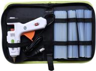 craft sticks kit for hot melt glue gun - 60w/100w with carry bag and 20 pcs white glue sticks, ideal for diy, arts & crafts logo