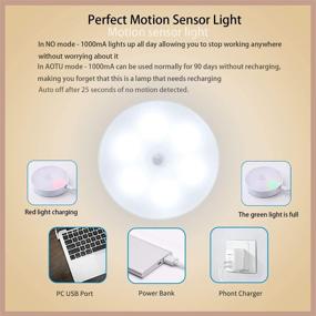 img 4 attached to 😍 Versatile Rechargeable Motion Sensor Light - 1000mAh | Stick Anywhere | Under Cabinet Lighting | Step, Tap & Cabinet Lights (3 Pack, Warm White) - Perfect for Bedroom, Hallway, Bathroom, Kitchen