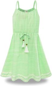 img 4 attached to 👗 Cotton Kid Beach Dress for Girls - Bonny Billy Spaghetti Strap Solid Color