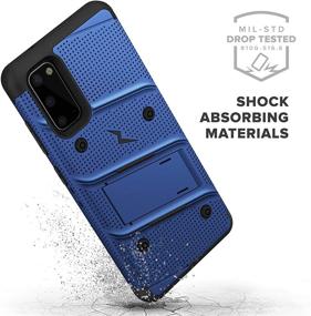 img 1 attached to 📱 ZIZO Bolt Series Galaxy S20 Case: Ultimate Protection with Kickstand Holster Lanyard, Blue/Black