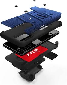 img 2 attached to 📱 ZIZO Bolt Series Galaxy S20 Case: Ultimate Protection with Kickstand Holster Lanyard, Blue/Black