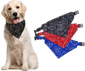 img 4 attached to Adjustable Buckle HXN Dog Bandana - Handmade Collar for Dogs, Triangle Birthday Bandana, Washable Scarf for Small Medium Large Puppies