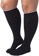 🧦 comrad wide calf compression socks: premium & stylish multipurpose wear (black solid, wide calf large) логотип