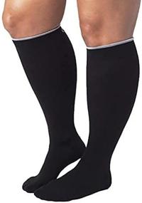 img 4 attached to 🧦 COMRAD Wide Calf Compression Socks: Premium & Stylish Multipurpose Wear (Black Solid, Wide Calf Large)