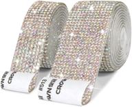 💎 add sparkle to your crafts: focal20 2 rolls self adhesive crystal rhinestone diamond ribbons for diy decorations, arts, crafts, cars, and gifts (colorful, 2 yards) logo