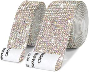 img 4 attached to 💎 Add Sparkle to Your Crafts: Focal20 2 Rolls Self Adhesive Crystal Rhinestone Diamond Ribbons for DIY Decorations, Arts, Crafts, Cars, and Gifts (Colorful, 2 Yards)