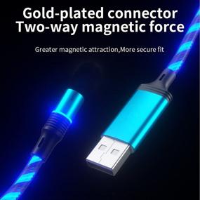 img 3 attached to 💡 Flowing LED Magnetic Charging Cable: Visible LED Glow, 5ft Streamer, Shining Magnet, 3-in-1 USB Charger for Android Micro USB Type C/USB C Phone Devices