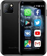 soyes xs11 3g мини-смартфон 2.5 дюйма wifi gps 1 гб озу 8 гб пзу четырехъядерный android 6.0 мобильные телефоны 3d стекло тонкое тело hd камера две sim-карты google play милый смартфон (черный) логотип