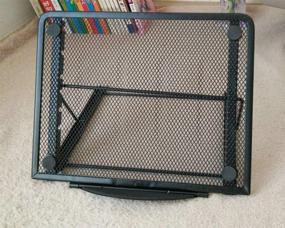 img 2 attached to 🖥️ Black Metal Mesh Ventilated Portable Laptop Stand: Adjustable for Laptop, Notebook, iPad, Tablet & more