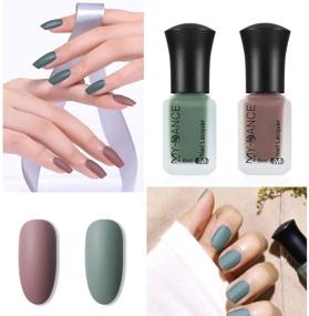 img 2 attached to Ownest 6 Colors Matte Velvet Nail Polish Set, Mist Effect, Long-Lasting Nail Art-#A, Velvet Matte Nail Polish