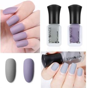 img 1 attached to Ownest 6 Colors Matte Velvet Nail Polish Set, Mist Effect, Long-Lasting Nail Art-#A, Velvet Matte Nail Polish