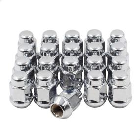 img 4 attached to 🔩 Premium Chrome Wheel Accessories: Set of 20 Lug Nuts (M14x1.50) - 1.38" Long - Closed End Bulge Acorn Style - 19mm Hex - Cone Seat
