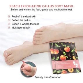 img 3 attached to 🍑 Foot Peel Mask 2 Pack - Say Goodbye to Calluses & Dead Skin! Get Baby Soft Feet with Exfoliating Foot Mask | Repair Rough Heels for Men and Women (Peach)