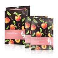 🍑 foot peel mask 2 pack - say goodbye to calluses & dead skin! get baby soft feet with exfoliating foot mask | repair rough heels for men and women (peach) logo