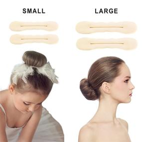 img 3 attached to 🎀 Beaute Galleria 4 Pieces Beige Blonde Magic Hair Bun Maker Foam Sponge Bun Twist Shaper Hair Donuts Chignon Ballet Sock Bun (2 Large and 2 Small) for Enhanced SEO