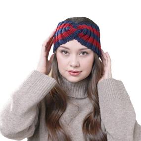 img 1 attached to 🧣 Stay Warm and Stylish with Chunky Knit Braided Winter Headbands for Women and Girls (2 Pack – Green and Blue)