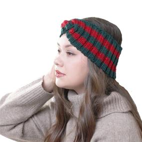 img 2 attached to 🧣 Stay Warm and Stylish with Chunky Knit Braided Winter Headbands for Women and Girls (2 Pack – Green and Blue)