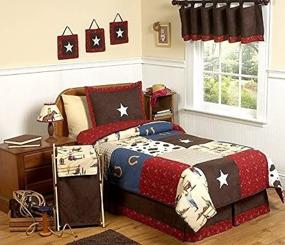 img 2 attached to 🤠 4pc Twin Set of Wild West Cowboy Western Children's Bedding