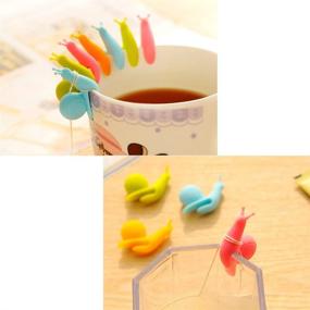 img 1 attached to 🐌 COSMOS Pack of 15 Snail-Shaped Silicone Tea Bag Holder Clips for Cups and Mugs