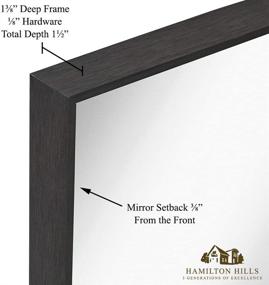 img 2 attached to 🖤 Hamilton Hills Black Brushed Metal Vanity Mirror: Sleek Wall Décor for Elegant Bathrooms and Bedrooms - 22"x30