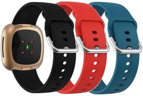 img 1 attached to Senter Replacement Bands Compatible With Fitbit Versa 3/ Sense Bands Wearable Technology