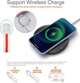 img 1 attached to 📱 Marble Loop Phone Holder Strap for Finger Grip with Integrated Car Magnet Mount, Ring Kickstand, and Wireless Charging Support