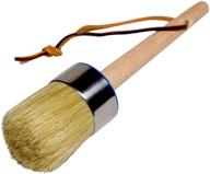 🖌️ premium chalk paint and wax brush set: professional handmade large round brushes with all natural bristles for furniture painting logo