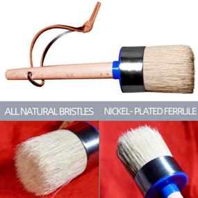 img 2 attached to 🖌️ Premium Chalk Paint and Wax Brush Set: Professional Handmade Large Round Brushes with All Natural Bristles for Furniture Painting