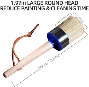 img 3 attached to 🖌️ Premium Chalk Paint and Wax Brush Set: Professional Handmade Large Round Brushes with All Natural Bristles for Furniture Painting