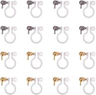 💎 ph pandahall 24 pieces transparent u type alloy clip-on earring converter: painless allergy-free resin earring components for non-pierced ears logo