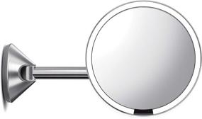 img 3 attached to 💡 simplehuman 8" Round Wall Mount Sensor Makeup Mirror: 5x Magnification, Stainless Steel, Hard-Wired - Efficient and Stylish