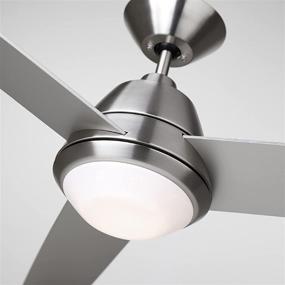 img 1 attached to 🏡 kathy ireland HOME Geode Large Ceiling Fan Indoor with Dimmable LED Light, 52 Inch Contemporary Fixture, Modern Design with 3 Blades and Downrod Mount, Brushed Steel - Includes Wall Control