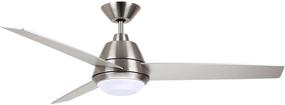 img 4 attached to 🏡 kathy ireland HOME Geode Large Ceiling Fan Indoor with Dimmable LED Light, 52 Inch Contemporary Fixture, Modern Design with 3 Blades and Downrod Mount, Brushed Steel - Includes Wall Control