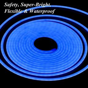 img 2 attached to 💡 6x12mm, 16.4ft/5m Blue Silicon Neon Led Light Strip - Flexible, Waterproof Rope Light for Advertising Signboard, Brand Logo, Home Shop DIY Design Decor - Safety and Super-Bright