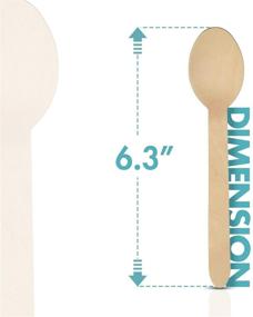 img 3 attached to 🌱 Compostable Disposable Wooden Spoons - 100 Pieces - Eco-Friendly Alternative to Plastic Cutlery - 6.3 Inch Utensil for Camping, BBQ, Picnic, Lunch - Smooth and Sturdy