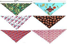 img 3 attached to Stylish BoomBone Holiday Dog Bandanas: 6 Pack Set for Medium to Large Dogs