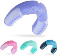 👄 4 pack soft sports mouth guard with strap & case - eva breathable mouthguards for football, boxing, hockey, rugby, wrestling - custom fit oral protection for adults and youth logo