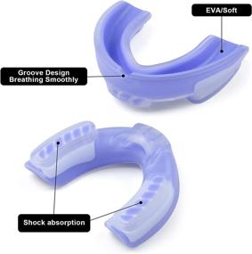 img 2 attached to 👄 4 Pack Soft Sports Mouth Guard with Strap & Case - EVA Breathable Mouthguards for Football, Boxing, Hockey, Rugby, Wrestling - Custom Fit Oral Protection for Adults and Youth