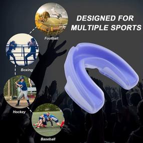 img 1 attached to 👄 4 Pack Soft Sports Mouth Guard with Strap & Case - EVA Breathable Mouthguards for Football, Boxing, Hockey, Rugby, Wrestling - Custom Fit Oral Protection for Adults and Youth