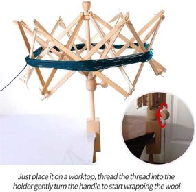 img 2 attached to 24&#34; Wooden Umbrella Swift Yarn Winder - Knitting Umbrella Holder, 1pcs Swift Yarn Winder