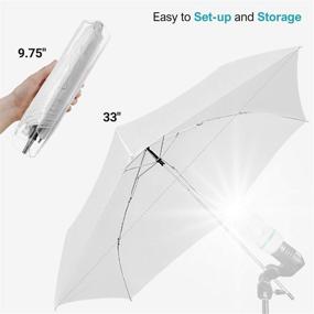 img 2 attached to 📷 JS Julius Studio 33-Inch 3-Fold Ultra-Compact Soft Umbrella for Professional Photography Video Studio Lighting Flash - Translucent White Daylight, JSAG669