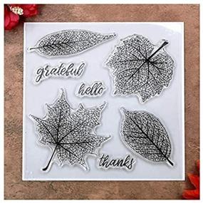 img 3 attached to 🍂 Kwan Crafts Hello Leaves Thanks Grateful Clear Stamps for DIY Scrapbooking and Card Making Decoration