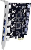 febsmart pcie usb карта для windows и linux пк-5-порты usb 3.0 суперскорость 5гбит/с макс-3х usb-a & 2x usb-c 5гбит/с макс порты-встроенная технология самопитания-не требуется дополнительное электропитание (fs-u3c2-pro) логотип